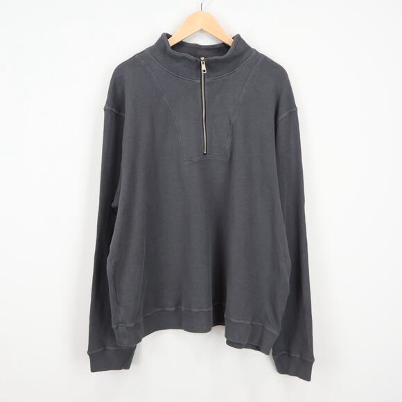 American Giant Men's French Rib Half Zip Sweatshirt Dark Charcoal 2XL NWOT